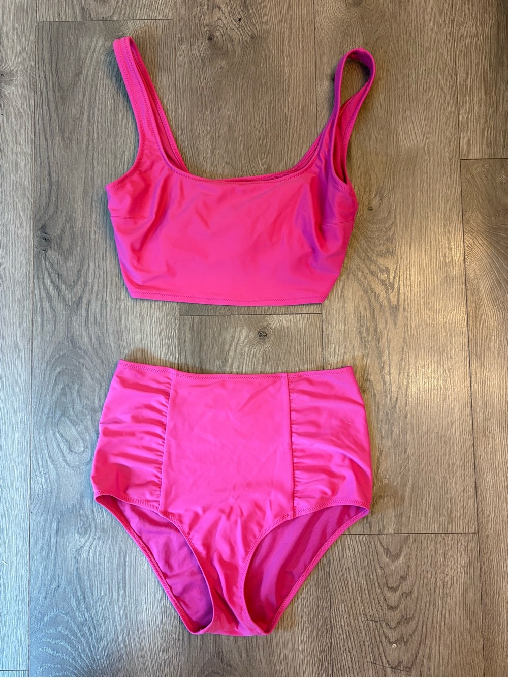 Aerie Hot Pink High-Waist Bikini Set